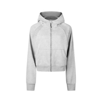 Cropped Zip-Through Hoodie